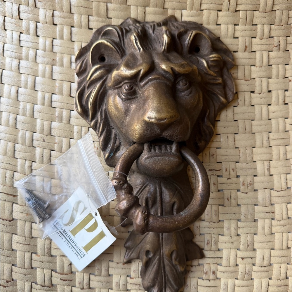 Bronze Lion Head Door/ Gate Knocker Giant SAN PACIFIC INC NWT